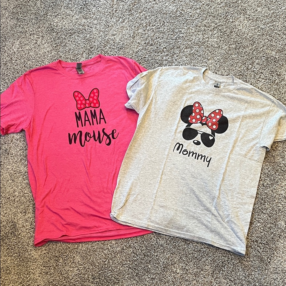 Gildan Softstyle Pink T-Shirt & Grey T-Shirt - Disney